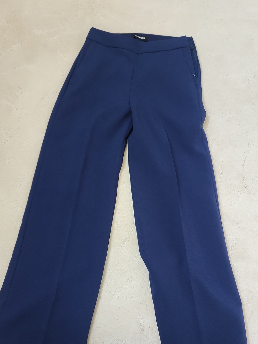 Express Wide-Leg Navy Dress Pants